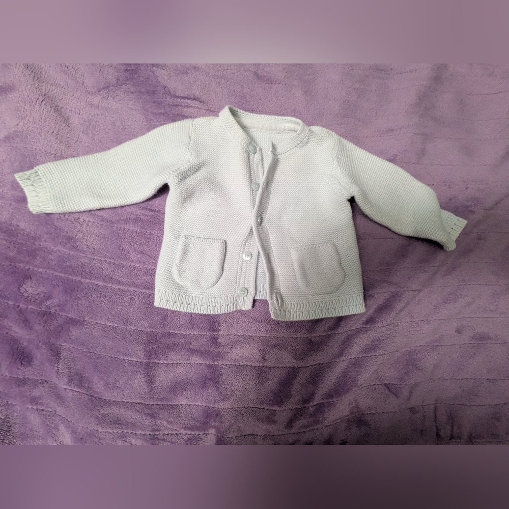 Baby Blue Infant 3-6 Months Button Up Cardigan By Mothercare
